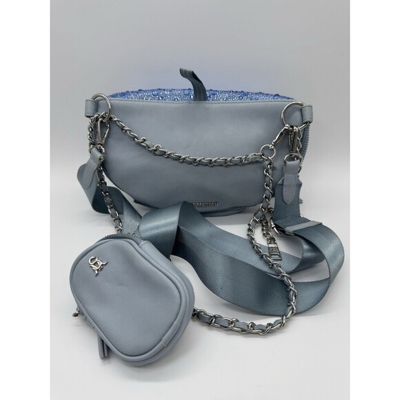 Steve Madden Maxima Crossbody Bag Blue Fanny pack bling - Picture 9 of 13